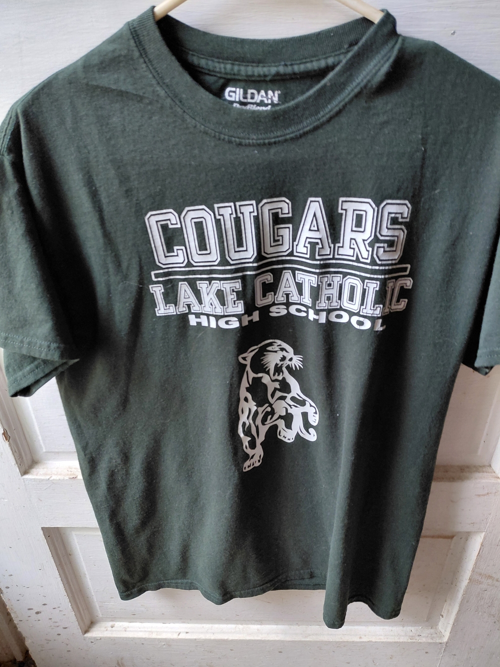 MENTOR, OHIO. Dark Green Cougars Lake Catholic High School Graphic Tee